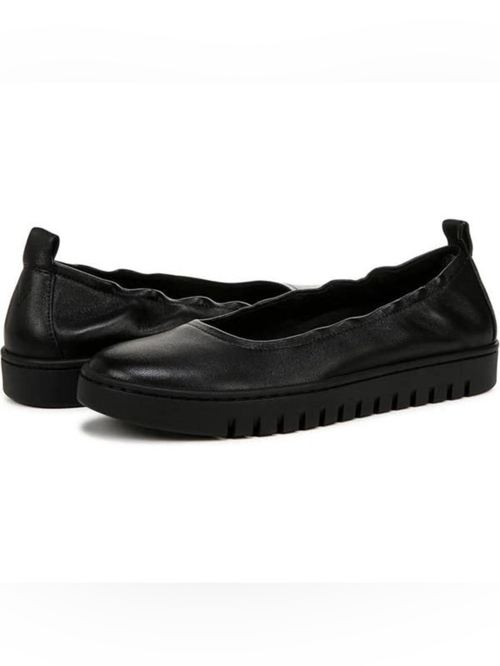 Vionic Uptown Ballet Flat Black Leather Slip On Shoes